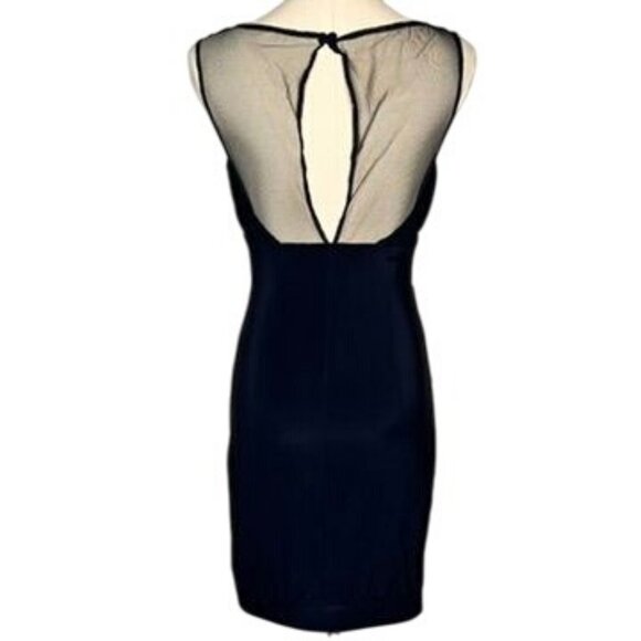 Stunning Black Mesh Sheer Prom Cocktail Dress Womens S Sequin Formal 90s Y2K - Picture 4 of 16